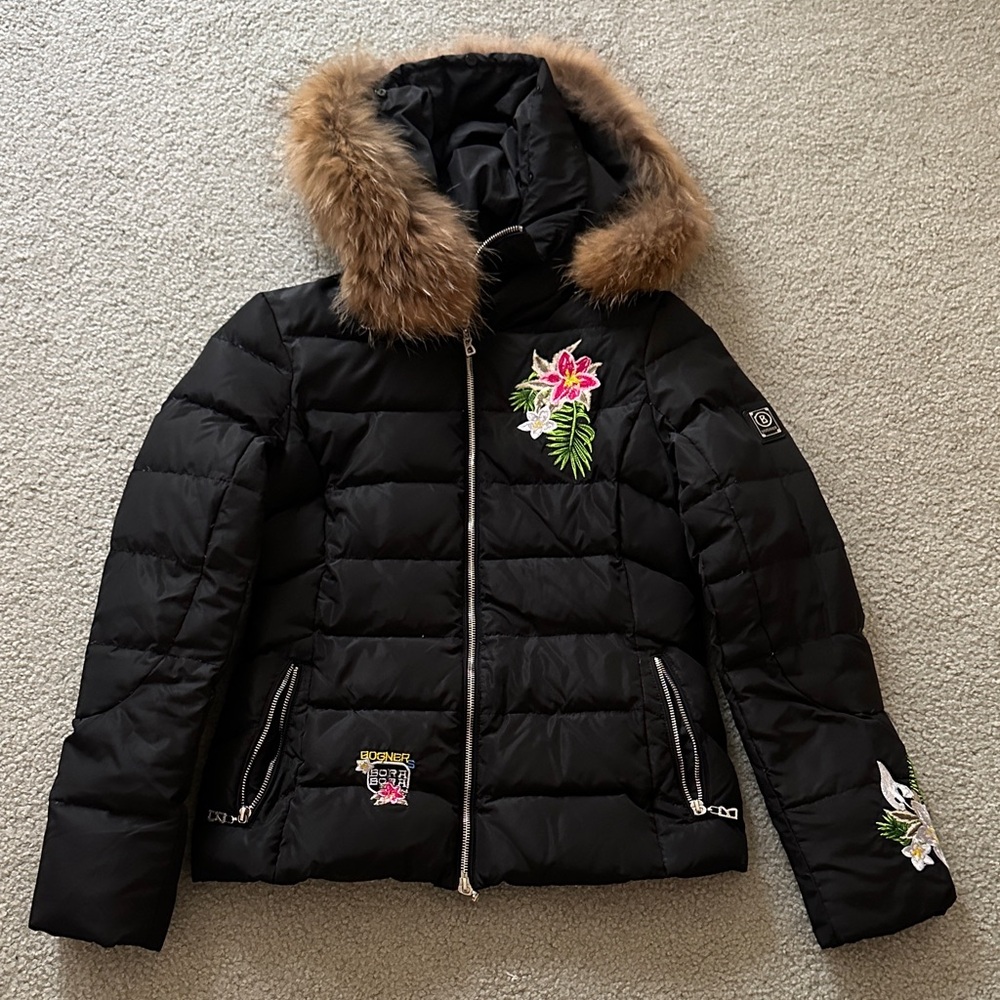 Black Floral Embroidered Women's Jacket